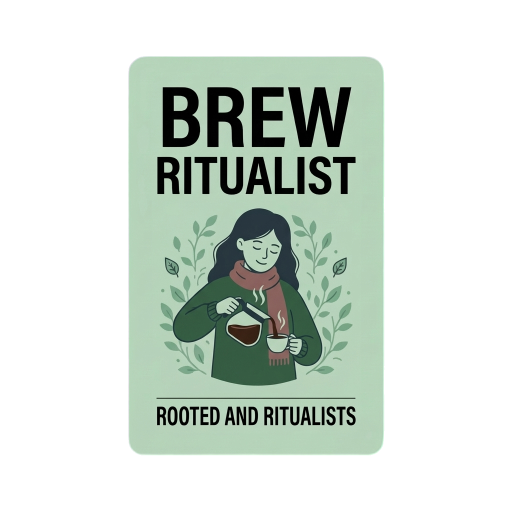 Brew Ritualist vibe card – gifts for coffee and tea lovers who own a gooseneck kettle and judge you for using instant