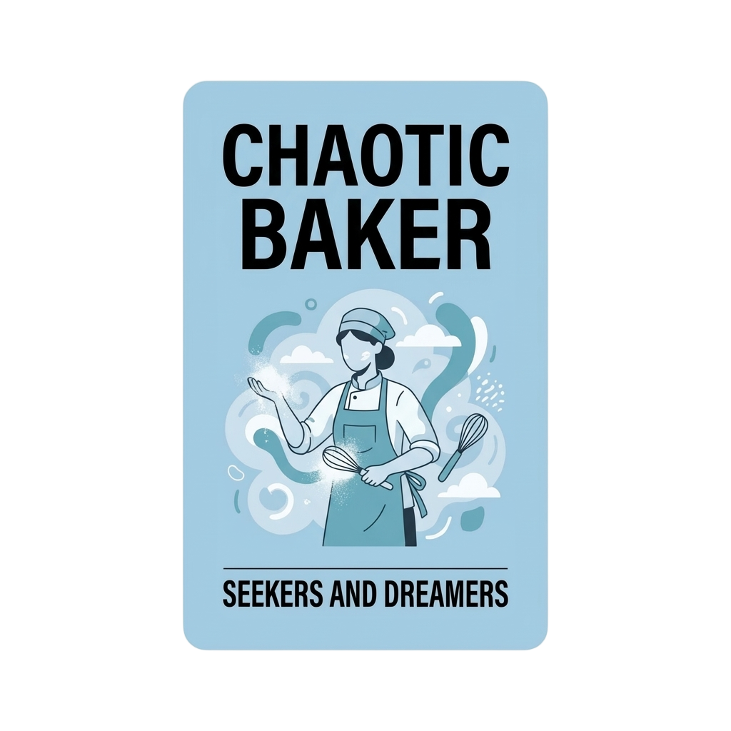 Chaotic Baker vibe card – gifts for bakers who have flour everywhere and vibes that are always delicious