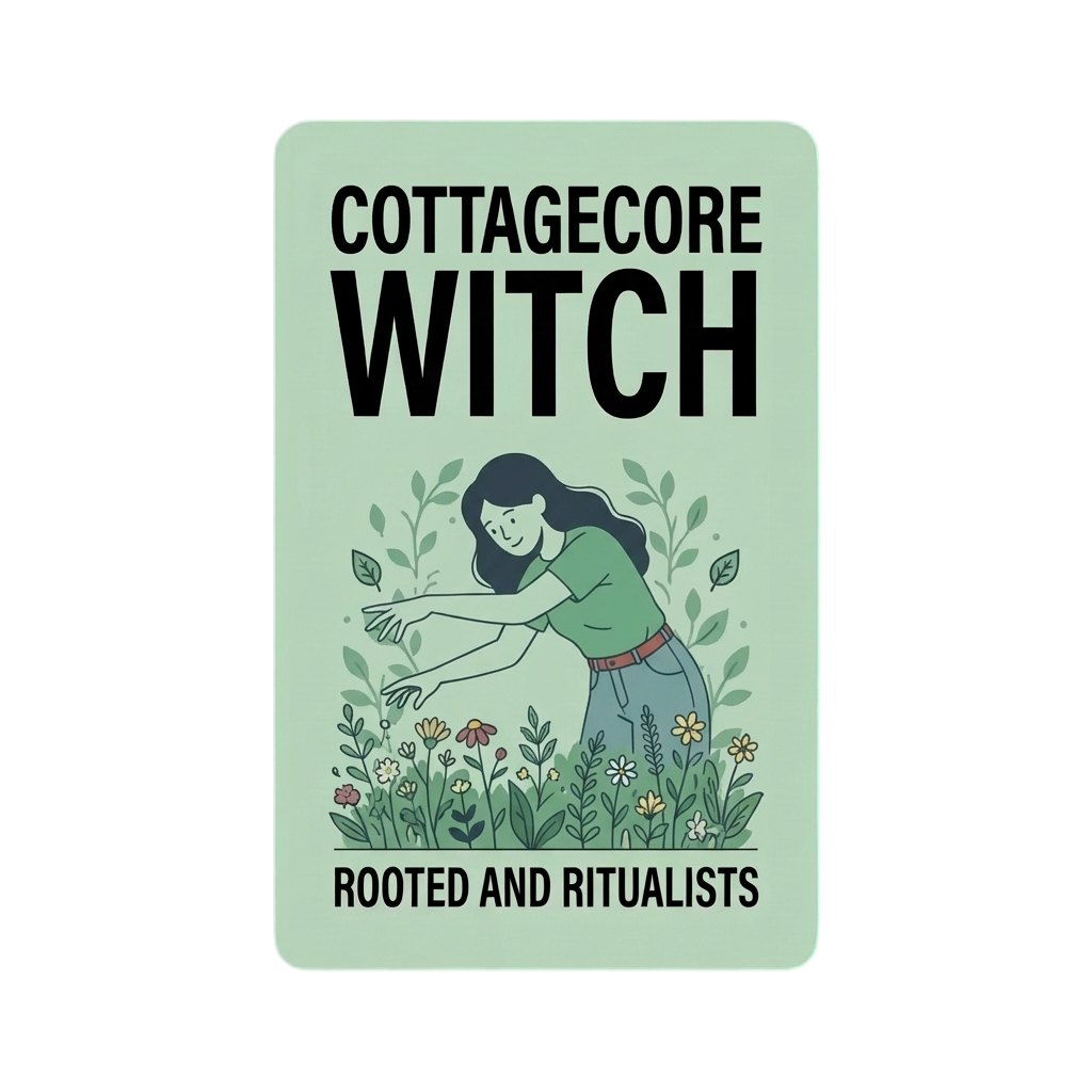 Cottagecore Witch vibe card – witchy and botanical gifts for the person who loves wildflowers, herbal teas, and casting spells with Pinterest boards