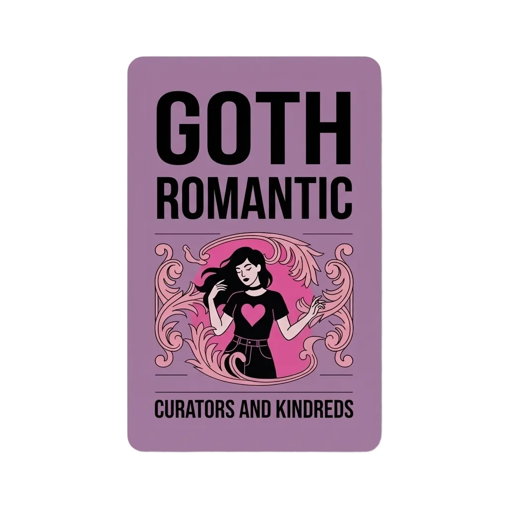 Goth Romantic vibe card – gothic gifts for the person who loves black lace, candlelit poetry, and darkly romantic aesthetics