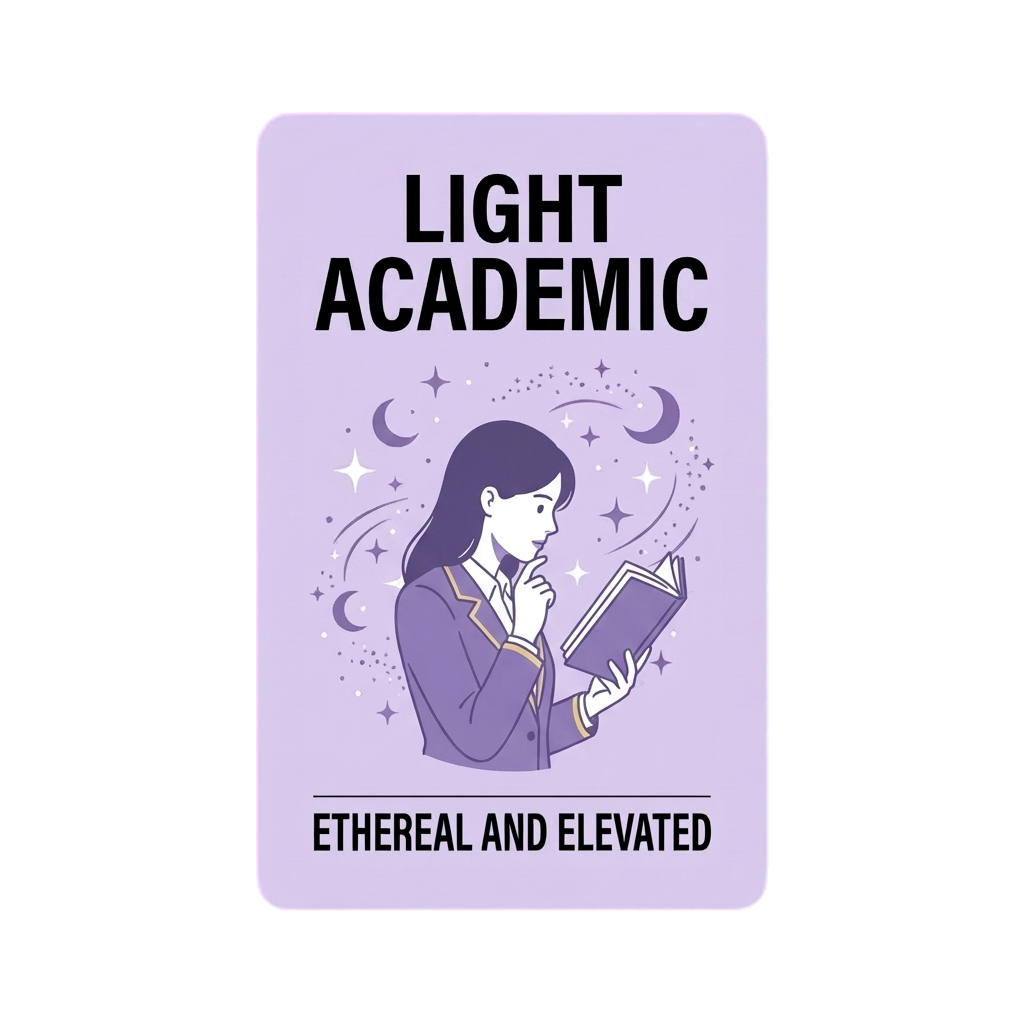 Light Academic vibe card – light academia gift ideas for the person who romanticises libraries and loves a cosy, curated study routine