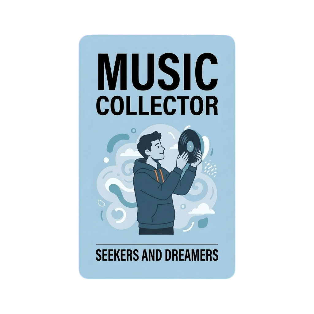 Music Collector vibe card – gifts for music lovers who still buy vinyl and can't hang out until the perfect playlist is curated