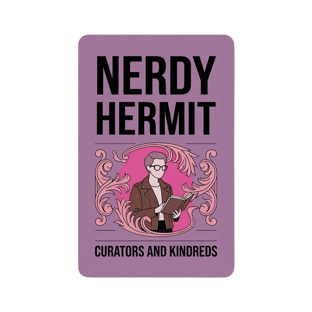 Nerdy Hermit vibe card – gifts for introverts who love cosy nights in, puzzles, and solo adventures