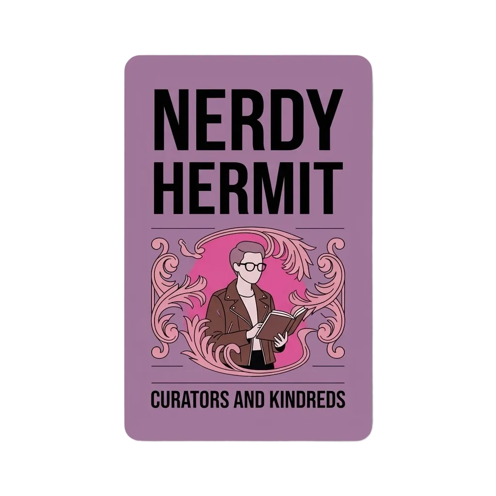 Nerdy Hermit vibe card – gifts for introverts who love cosy nights in, puzzles, and solo adventures