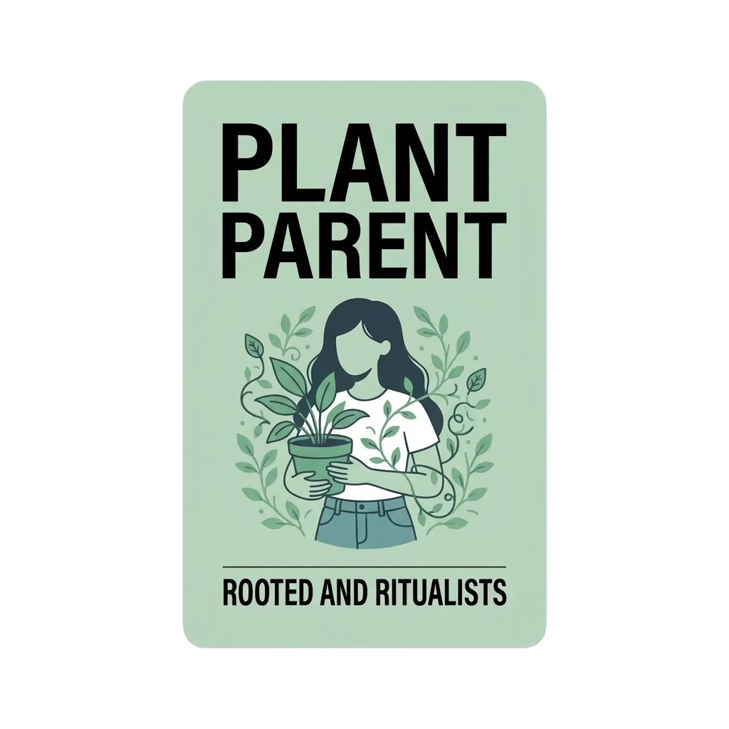 Plant Parent vibe card – gifts for plant lovers whose succulents have names and whose Monstera gets misted daily