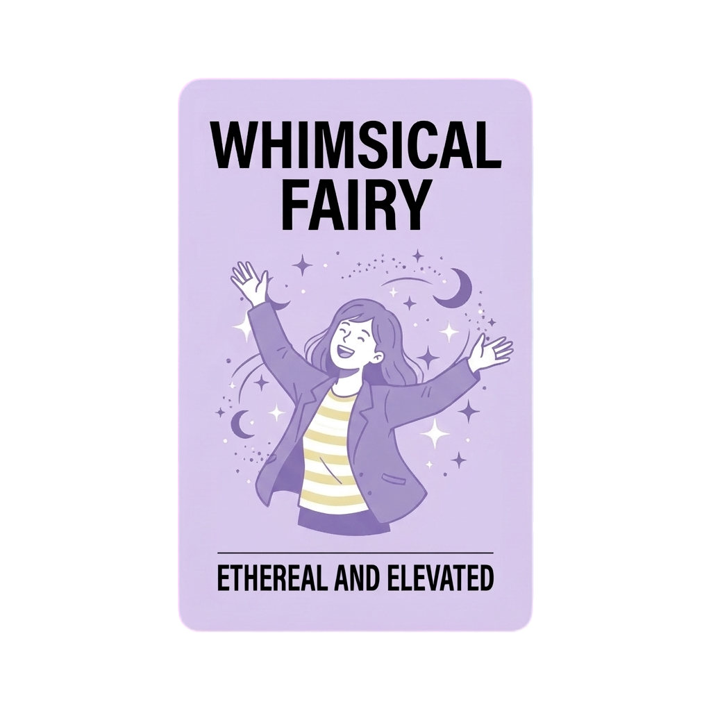 Whimsical Fairy vibe card – whimsical and magical gift ideas for the person who floats through life in pastels and soft daydreams